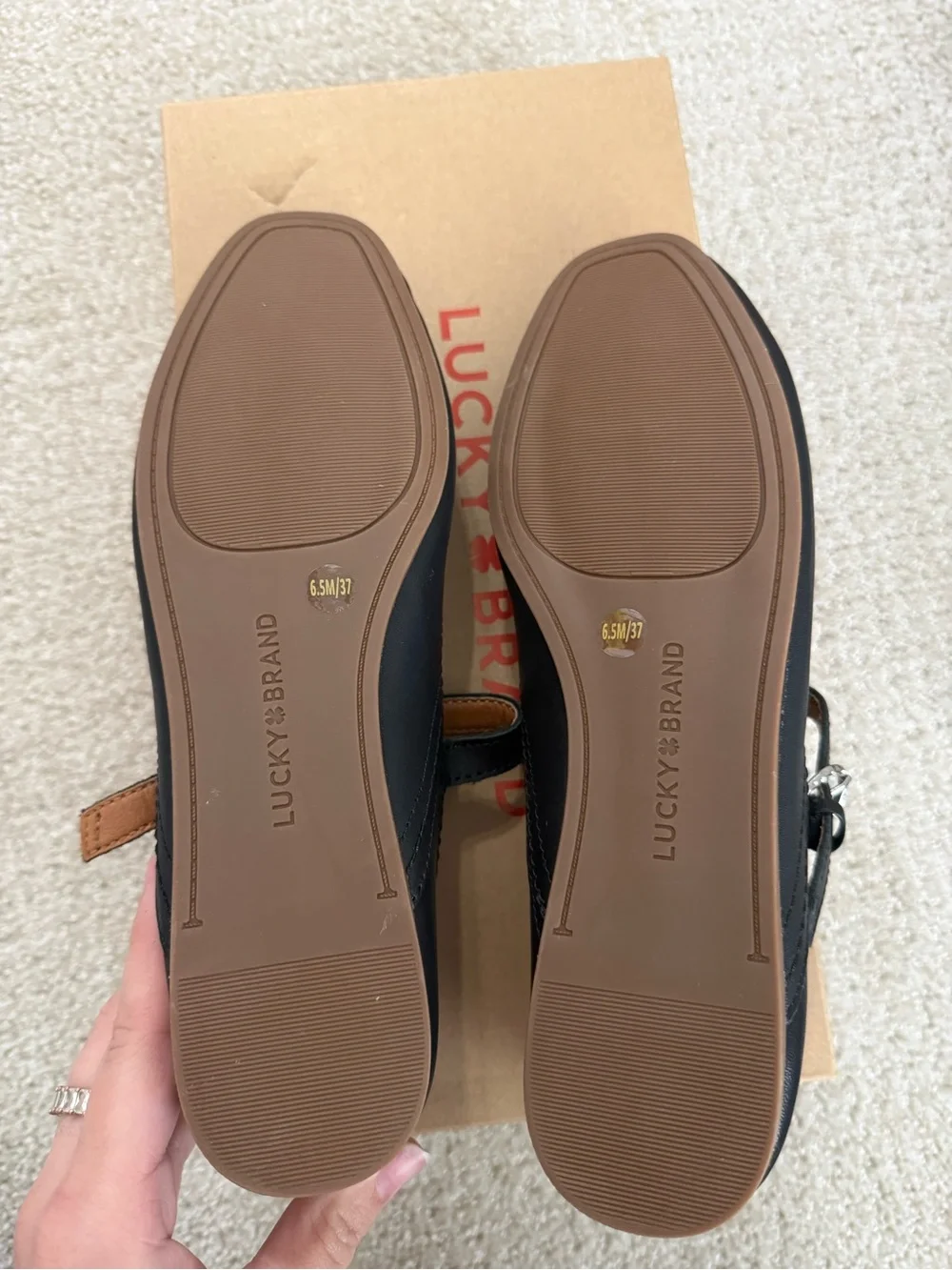 Lucky Brand Black Ballet Flats with Strap